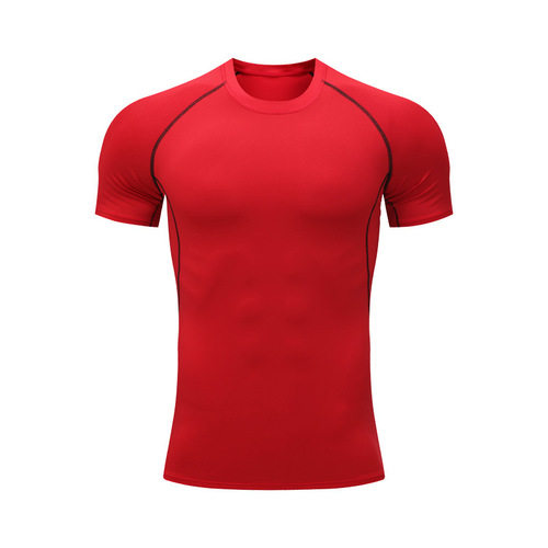 Sports Compression T-Shirt Men's Short Sleeve Breathable Stretch Training Quick Dry High Elastic Running Basketball Fitness Top