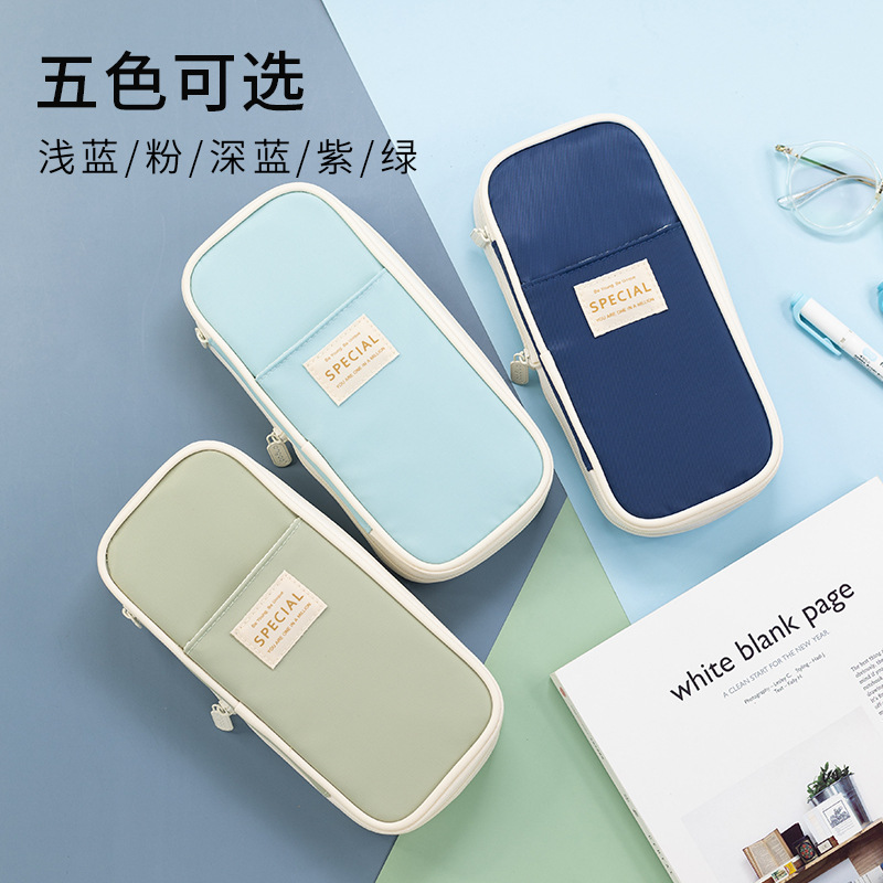 Caja de lápices especial transfronteriza macaron color a juego se puede cambiar en caja de papelería de estudiante de bolsa de lápices mejorada de gran capacidad