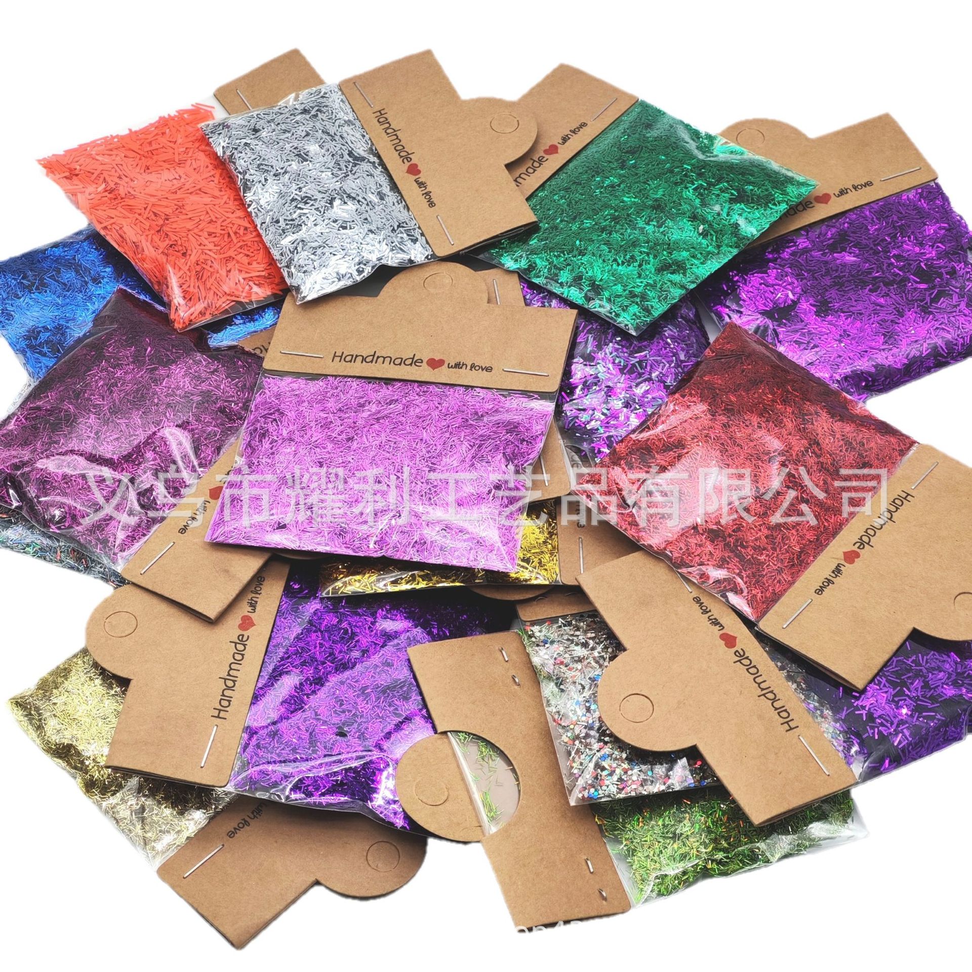 Polvo de cebolla láser de pierna larga pelo de forma especial sequinilla de manicura goteo DIY largo relleno decorativo pet reflectante transfronterizo image 1