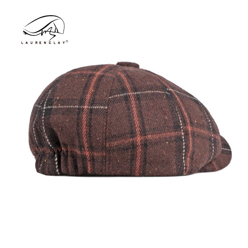 Comercio exterior de exportación sombrero hombres otoño e invierno cálido británico retro octogonal sombrero Plaid boina ocasional las mujeres newsboy sombrero