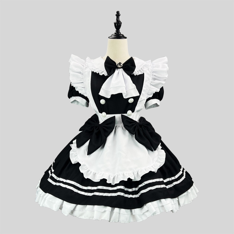 2025年新款日系女仆装黑白小恶魔lolita软妹制服小厨娘cos服装|undefined