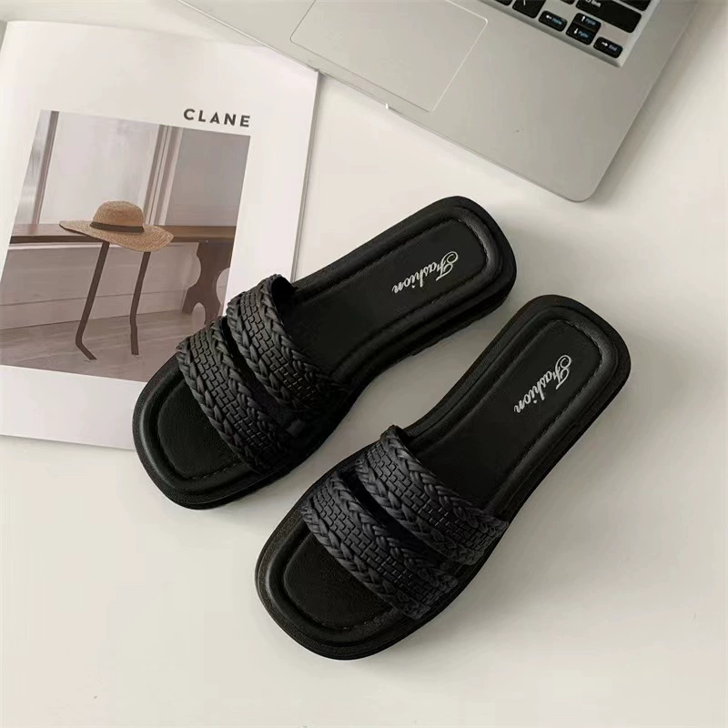 Мюли женские плоские универсальные пляжные, стиль Chanel, модные для улицы