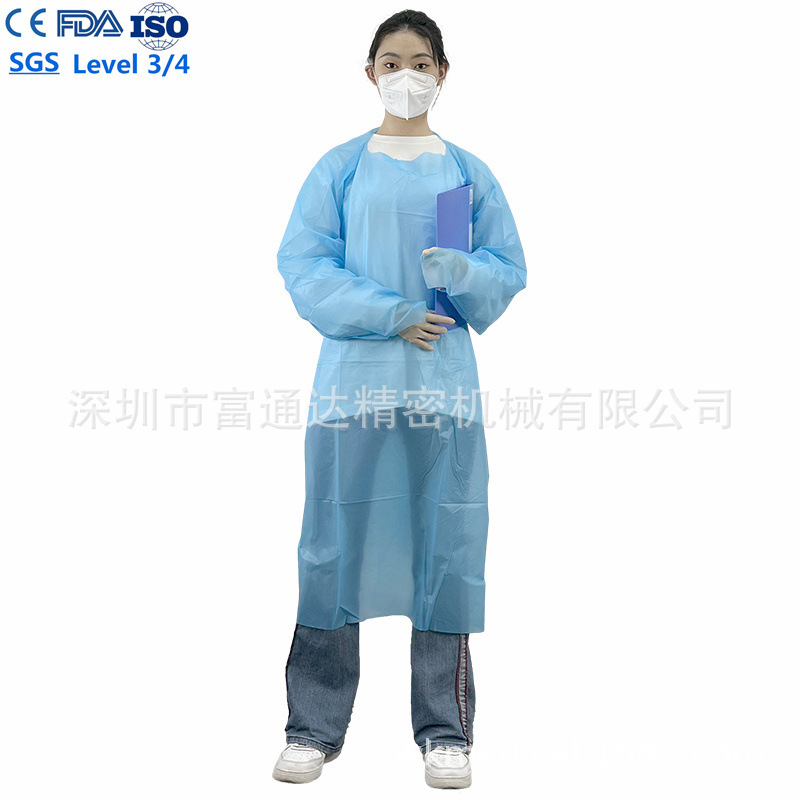 ASTM F1671可重复使用一次性CPE袍裙适用重症监护室医疗用CPE围裙
