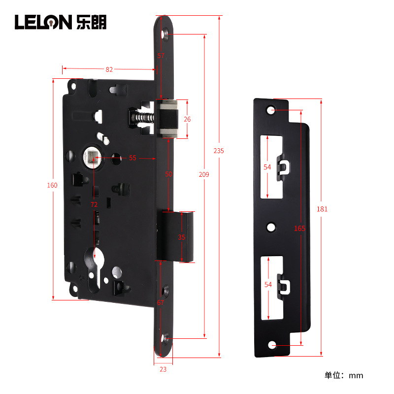 Acero inoxidable estándar europeo 7255 cuerpo de cerradura de puerta silenciosa puerta de madera interior accesorios de cerradura antirrobo cuerpo de cerradura multicolor