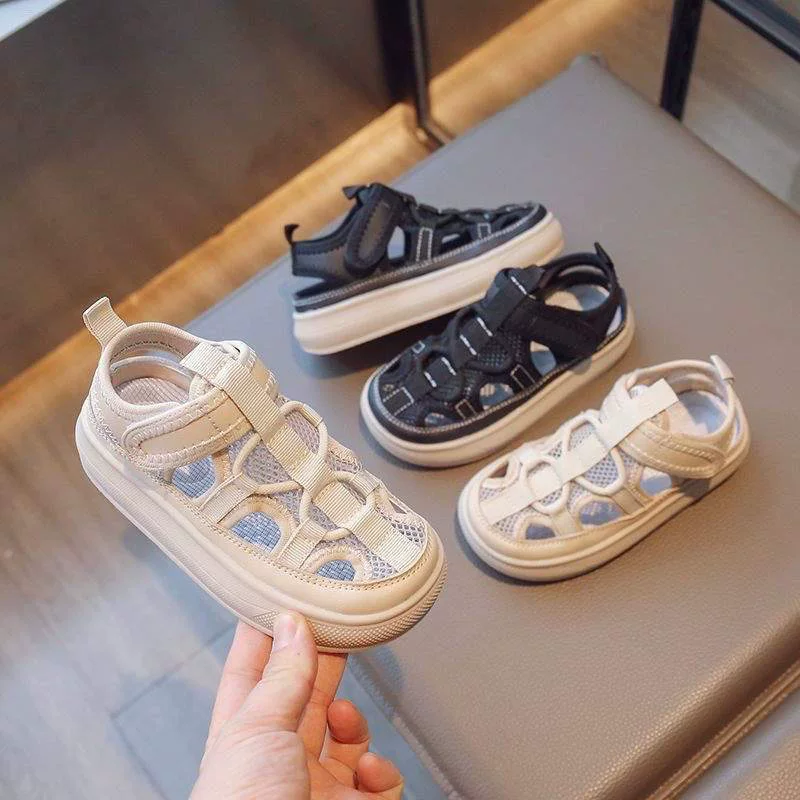 Детские спортивные сандалии лето 2025 новые для мальчиков нескользящие дышащие для девочек средние и большие размеры пляжная обувь