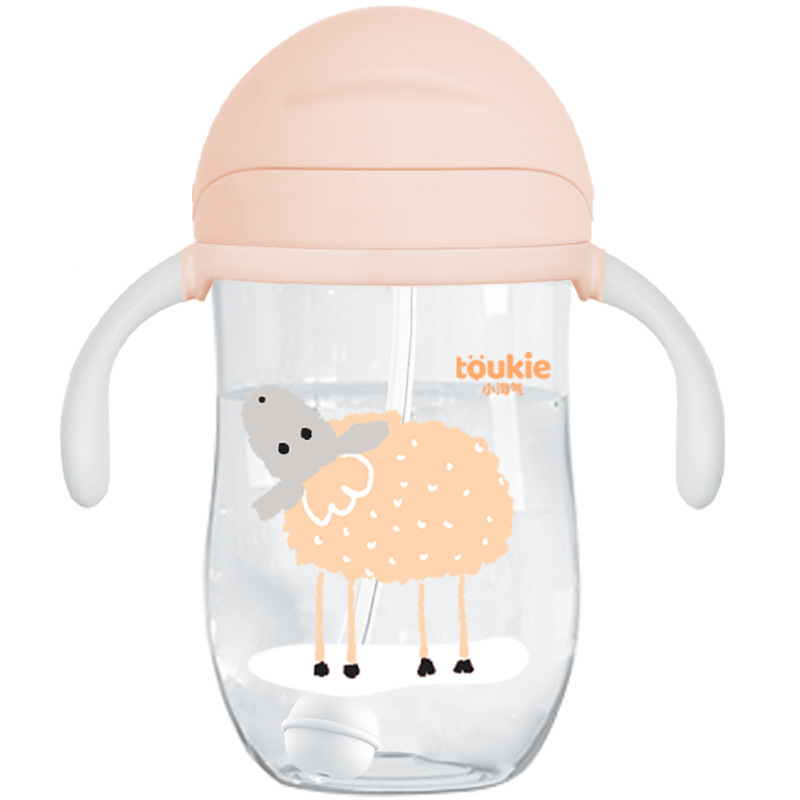 Beber taza kindergarten a prueba de fugas anti-choke bebé gravedad bola con mango niños paja hervidor taza