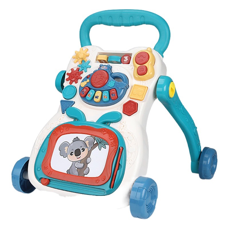 Venta caliente bebé niño Carro de juguete multifunción Walker niños música deslizante caminar cochecito anti-vuelco