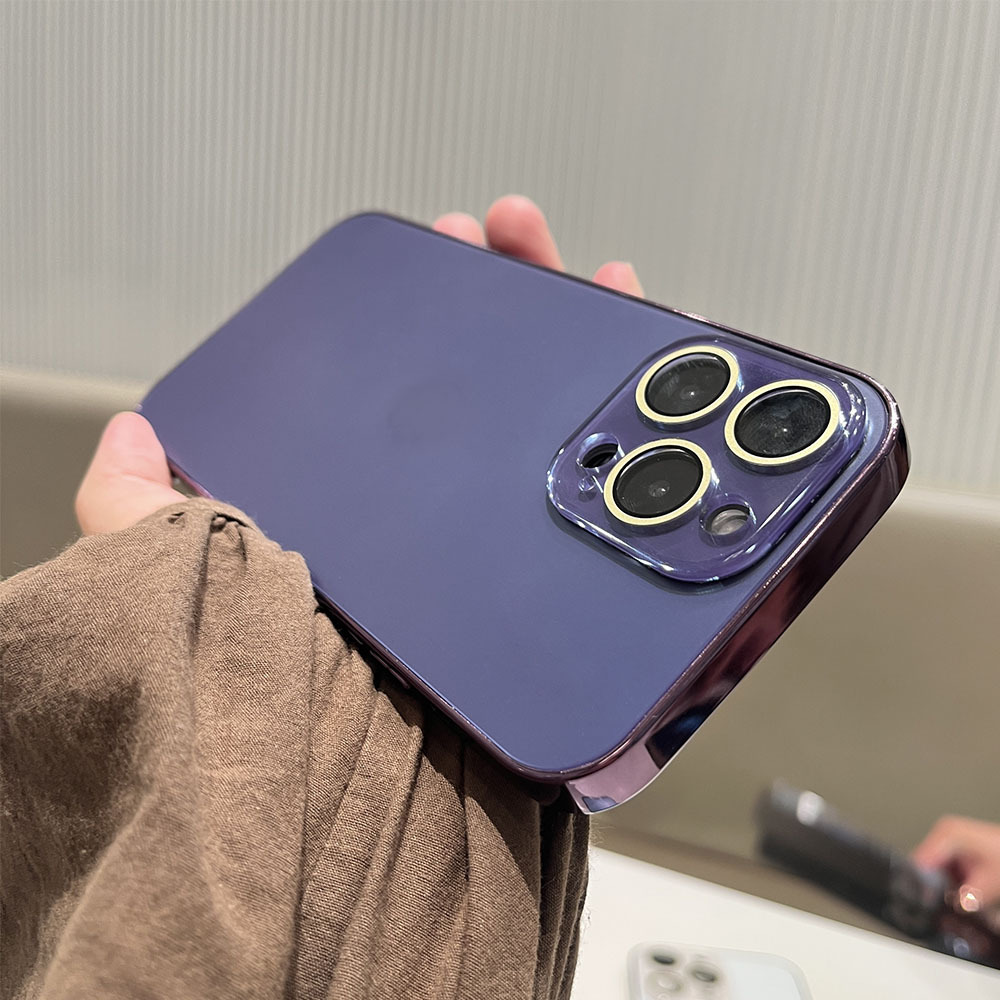 Electroplated Matte Case With Built-in Lens Film Suitable For IPhone 17, 17 Pro, Solid Color 16 Matte, 15 Full Coverage,_voghion.com