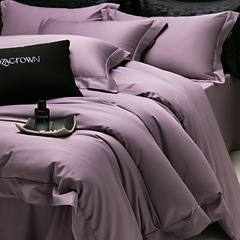 A-class 140 pieces luxury high-end long-staple cotton four-piece set pure cotton simple solid-color all-season bare sleep cotton duvet cover