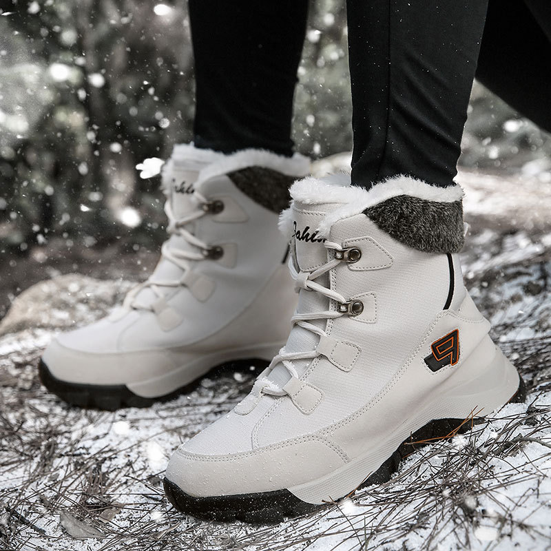 Transfronterizo más tamaño Invierno nuevas botas de nieve para hombres botas para hombres zapatos calientes al aire libre de pareja botas de algodón casuales engrosadas