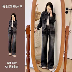 牛仔套装2025年新款春季女装时尚爆款洋气时髦上衣裤子两件套春秋