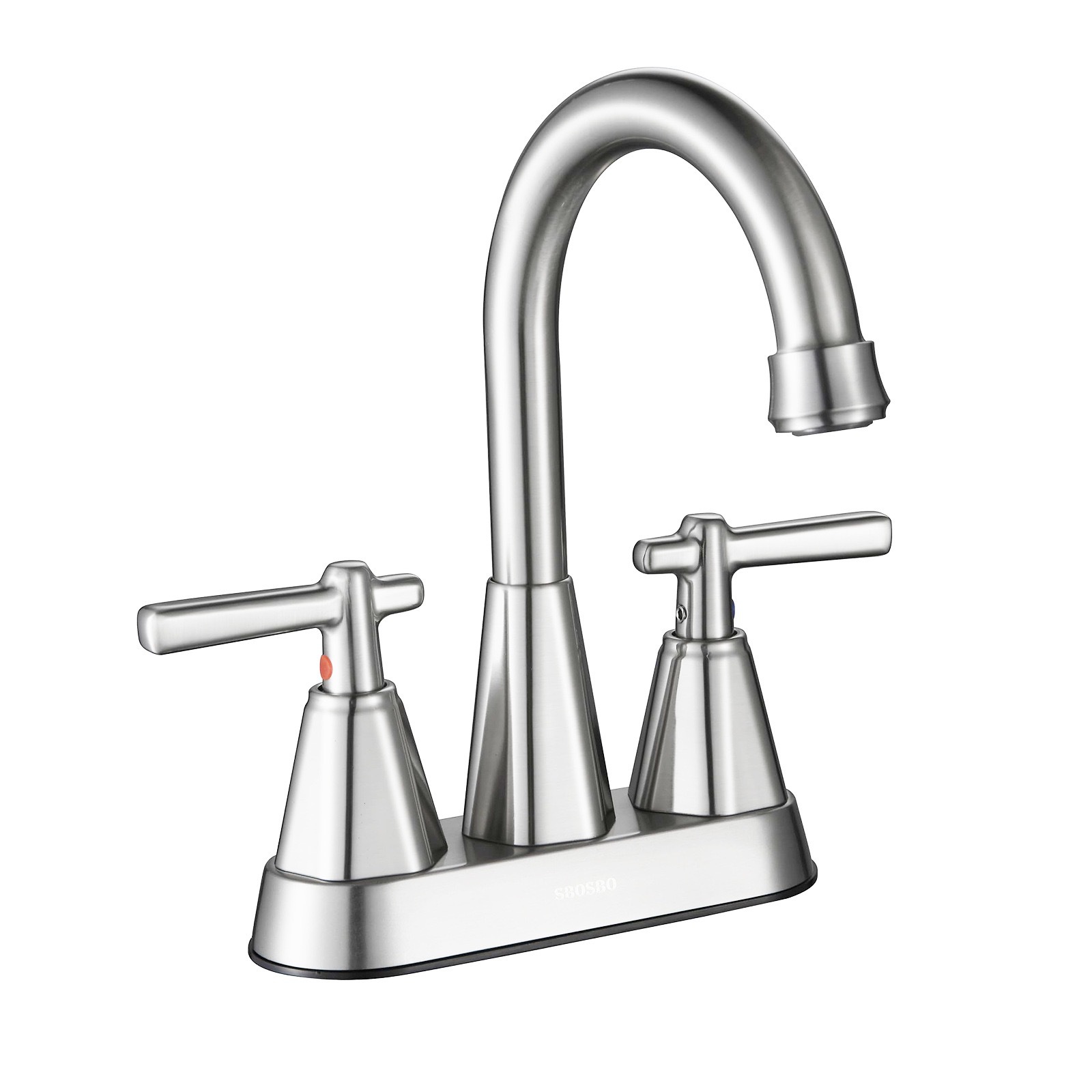 Grifos de lavabo transfronterizos, lavabo de lavabo, lavabo de doble agujero, grifo de agua caliente y fría de oro de seda Omelas
