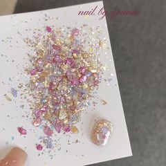 Younaiオリジナルネイル素材和风ミックススパンコール自调インスタ爆発ジュエリー砂利シェル