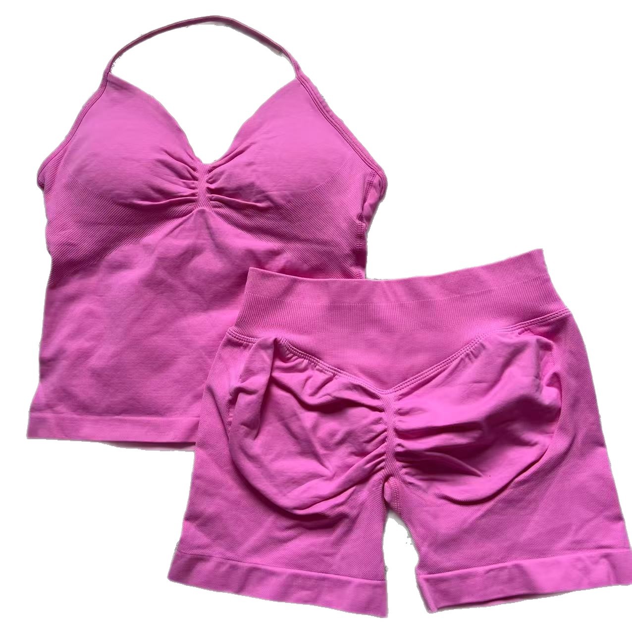 AliExpress venta caliente DFYNE nuevo fitness yoga traje deportivo chaleco halter sujetador pantalones cortos traje mujer