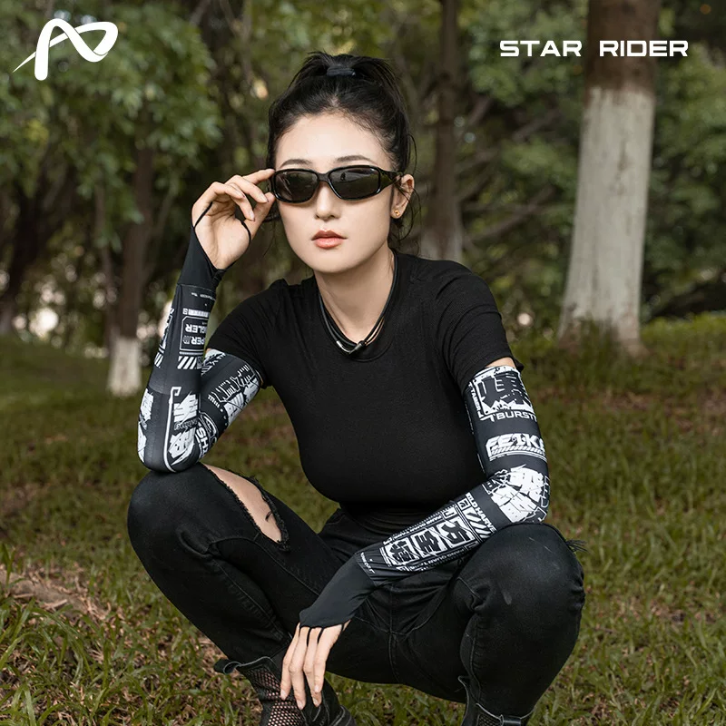Silk summer sleeves for cycling for men and women, sun protection