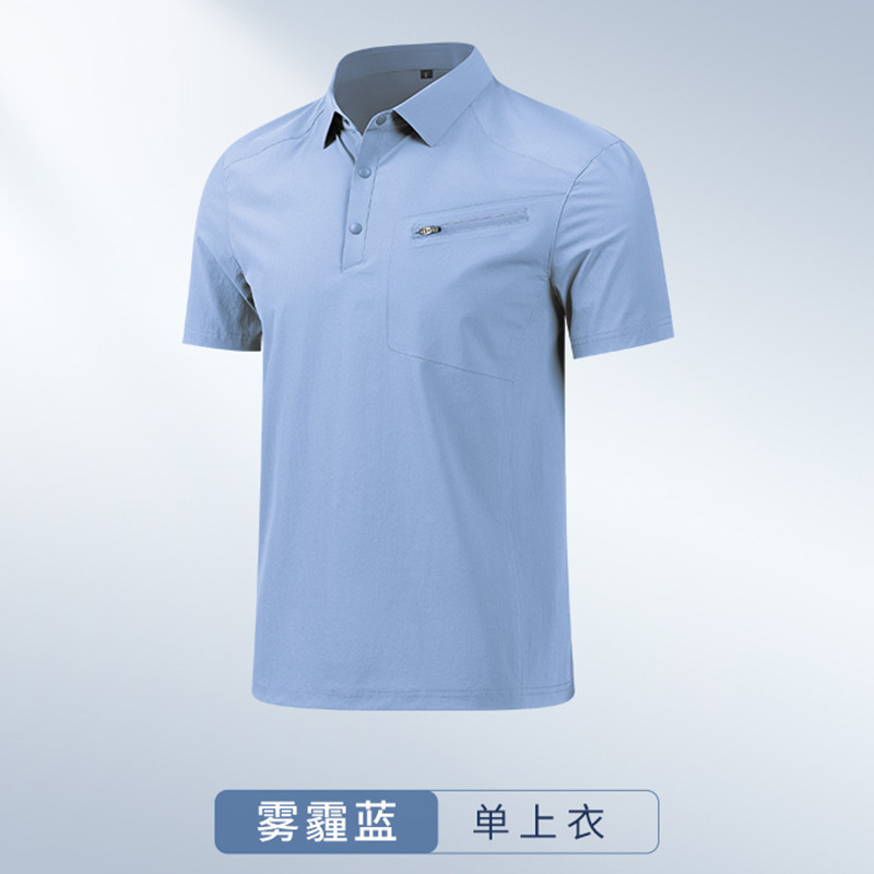 Camiseta de polo de golf de secado rápido para hombre de lujo ligero Camiseta de solapa Camiseta de polo de manga corta de gama alta deportiva Logotipo personalizado