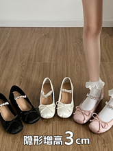 厂家直销内增高平底单鞋女2024新款春秋芭蕾舞鞋复古玛丽珍鞋