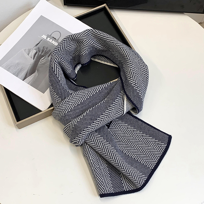 Bufandas para mujeres de alta calidad otoño y invierno nueva moda universal estilo británico europeo y americano ligero de negocios buñuelo de punto calentamiento chal