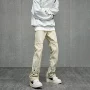美式直筒复古色修身裤子