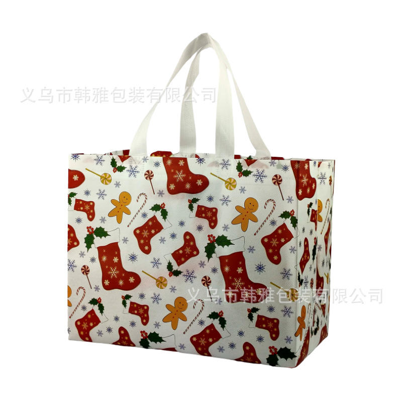Transfronterizo Amazon spot recubierto de Navidad bolsa no tejida bolsa de compras bolsa de regalo fábrica de bolsos al por mayor