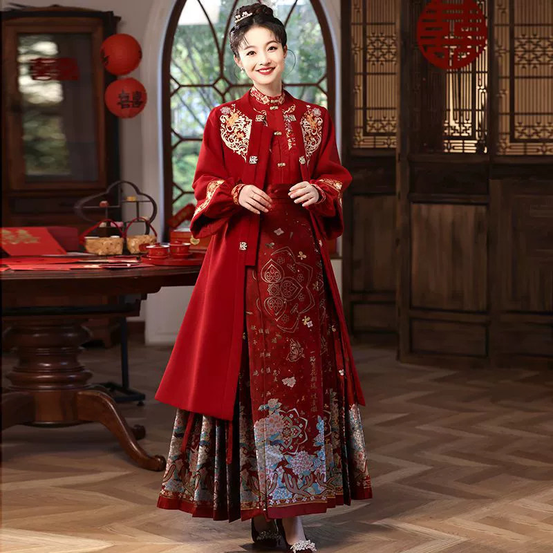 Новое китайское платье-мамиан в стиле тост, 2025 год, новое национальное платье ханьфу для помолвки, свадьбы, выпускного вечера и банкета для женщин