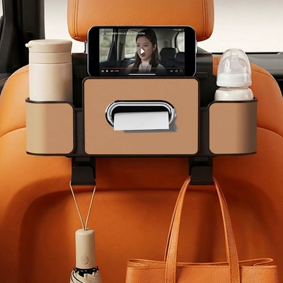 box, in-car hook organizer, car — Car tissue box/set - 4th-generation-brown-seat-tissue-storage-box