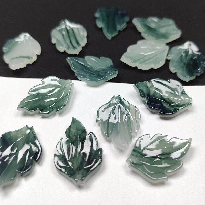 醋酸板材 火焰形樹葉約16x22mmDIY幻彩色古風髮簪耳飾手串手鍊飾