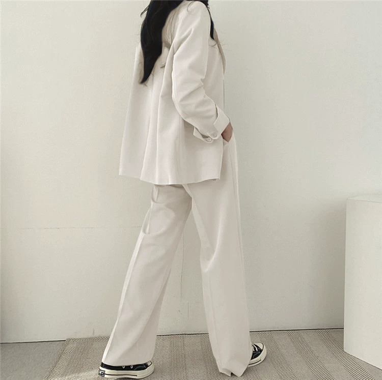 Комплект из штанов для отдыха, корейский стиль, женские брюки wide-leg и куртка, многоцветный, размеры S–XXXL