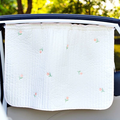 cup side window car side – Car curtains - tulip-embroidered-quilted-hemmed-curtain