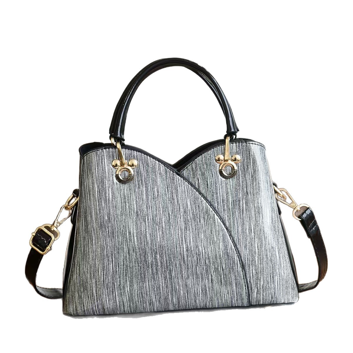 Bolso de mano retro, bolso de cuero brillante, bolso de hombro casual, bolso de brazo, bolsas transfronterizas.