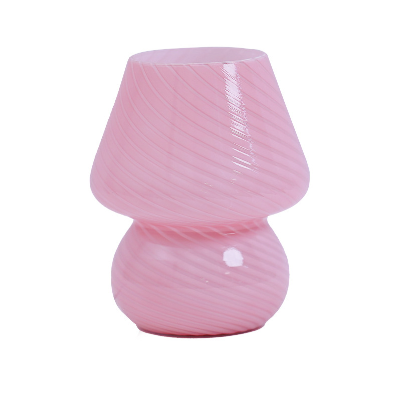 Lámpara de mesa de vidrio creativo Retro pequeño libro rojo lámpara de hongo casa de familia estudio ins luz de noche dormitorio lámpara de noche para dormir