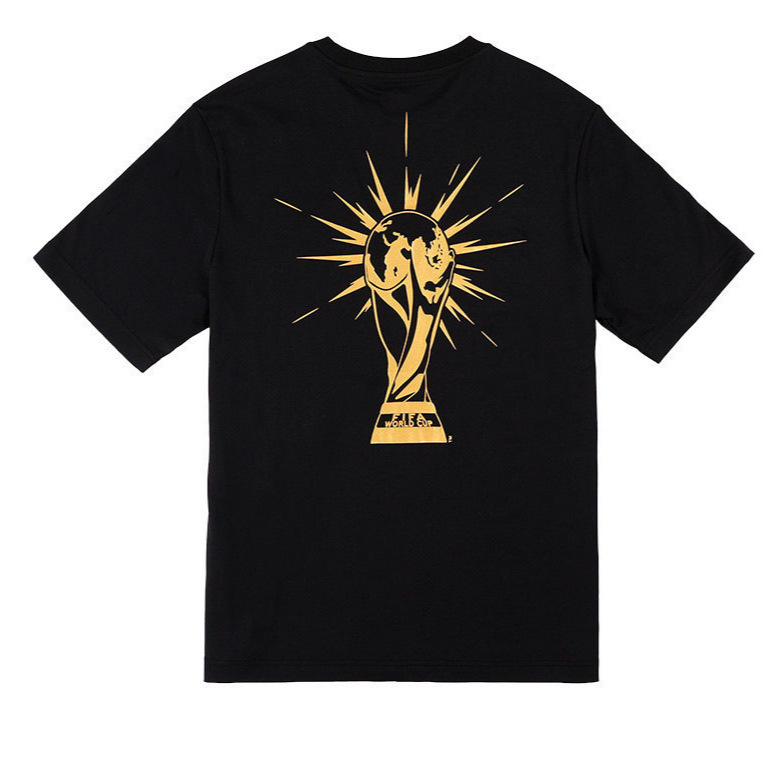 2026 United States, Canada, and Mexico World Cup Pure Cotton Short-Sleeved T-Shirt for Male and Female Fans with Printed Loose Casual Football Commemorative Shirt
