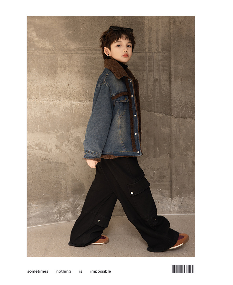 Giacca invernale in velluto per ragazzi, stile 2025, nuovo, per bambini di media e grande taglia, giacca in denim alla moda più spessa per ragazzi, autunno e inverno_voghion.com