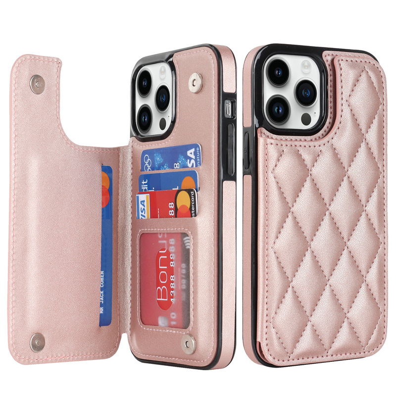 Cross-Border iPhone 17 Pro Max Chanel-Style Phone Case 16E Shockproof Suitable for Apple Card-Insertable Phone Leather Case