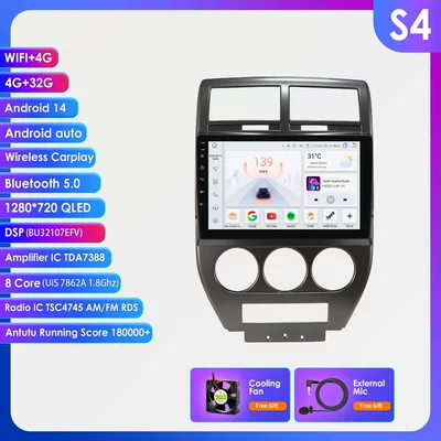 Compass 07-09 Car Android: DVD Navigation - 432g-wifi4g-lte-version-7862-carplay-eight-core-10inch-suitable-for-2007-2009-jeep-compass