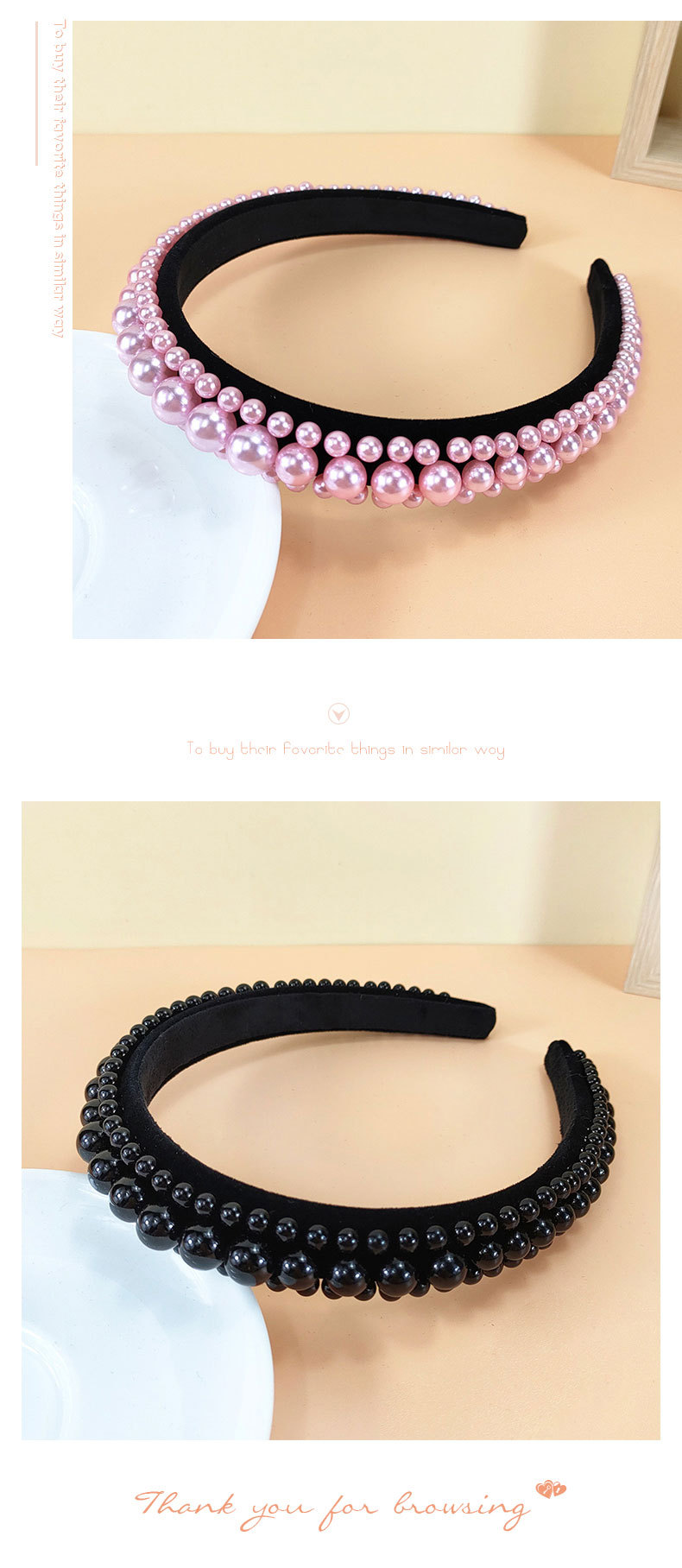 European And American New Vintage Pearl Headband High-end Fashion Sponge Hairpin Cross-border Hot Sale Personality Hair Band Ladies display picture 6