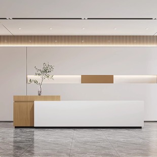 Company Front Desk Reception Desk Hotel Property Front Desk L-Shaped Corner Marble Rock Slab Bar Painted Cash Register