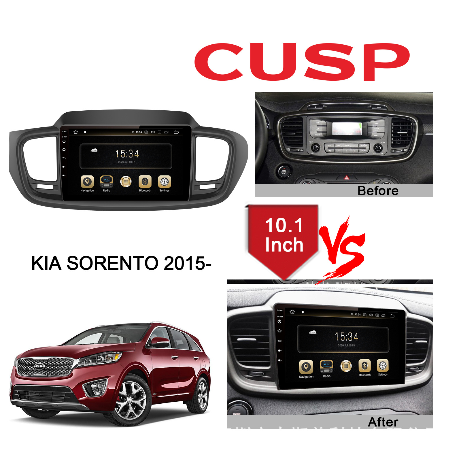 Car Navigation 10.1 inch Android for Sorento 2015