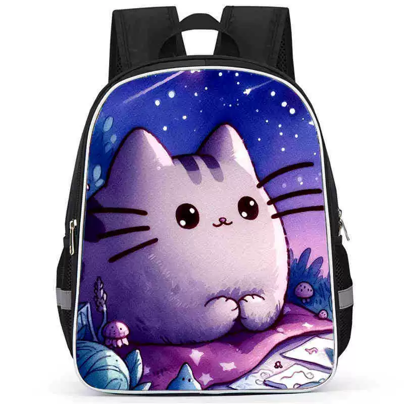 Рюкзак учебный Pusheen Fat Jimao с принтом периферийного типа, через стекло, зарубежная торговля, школьный рюкзак