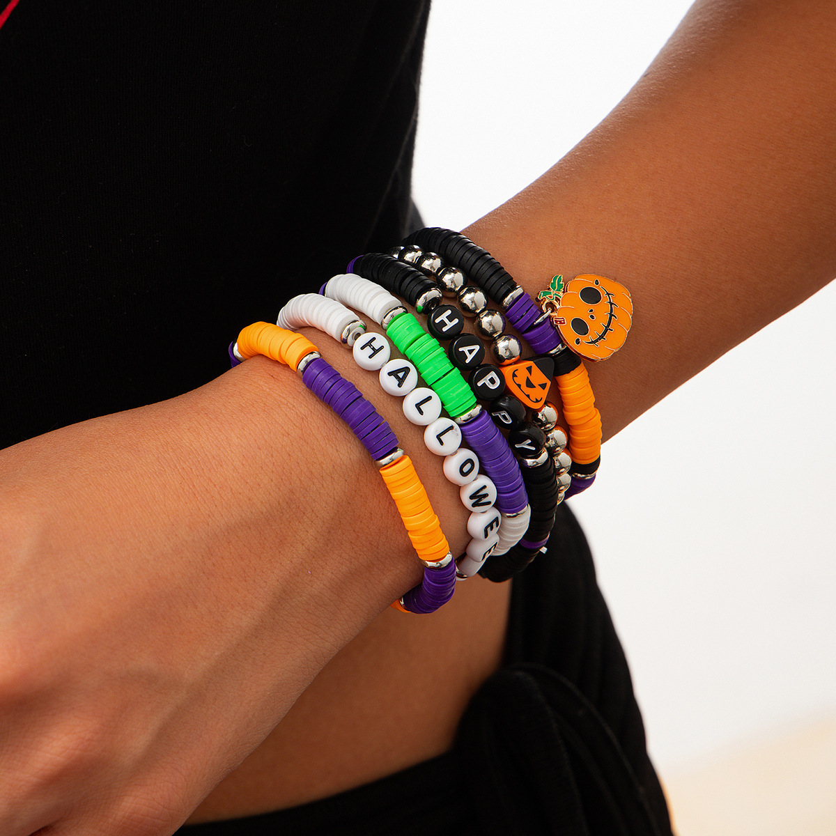 21g Weight Alloy Pendant Material Bracelets Classification CCB, Arylic, soft clay Chain Material 1 Set Quantity Festival Occasion CCB, Arylic, Alloy Material Halloween Festival Pumpkin, Bat, Ghost Pattern Women's Gender Beaded, Enamel Design Funny Style Funny Pumpkin Bat Ghost CCB Arylic Alloy Beaded Bracelets Wholesale 61