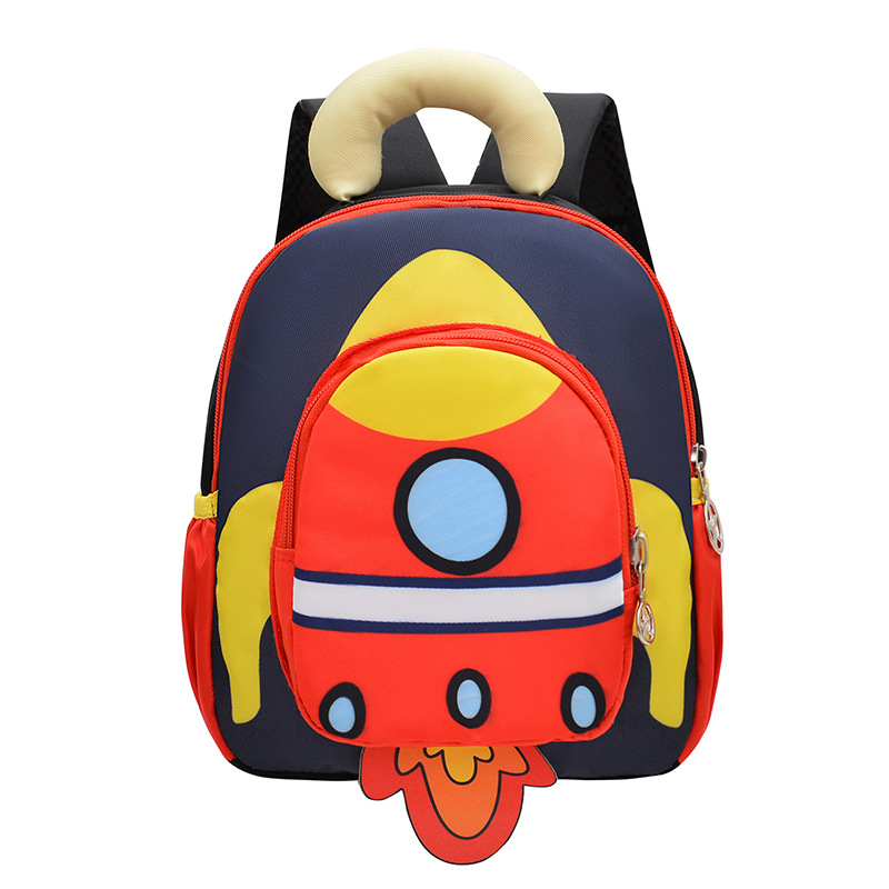 Mochila infantil cohetes de dibujos animados niños mochila transpirable 3 años de edad 5 años de edad preescolar mochila para niñas