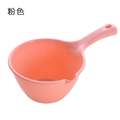 Cuchara de cocina casera no se rompe, cuchara de plástico de mango largo, cuchara de lavado de cabello transparente creativa grande