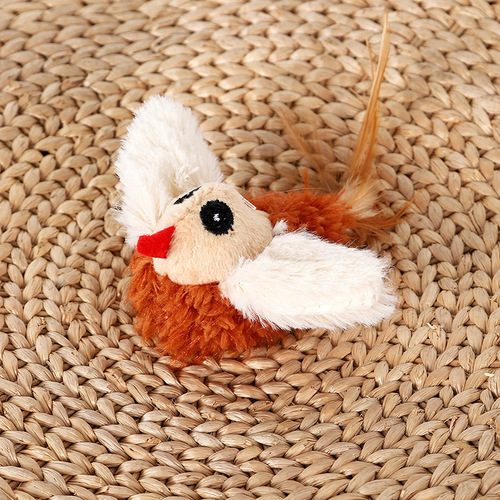 Plush Feather Tail Electronic Sound Bird Wholesale Simulation Meowing Cat Toy Pet Supplies Interactive