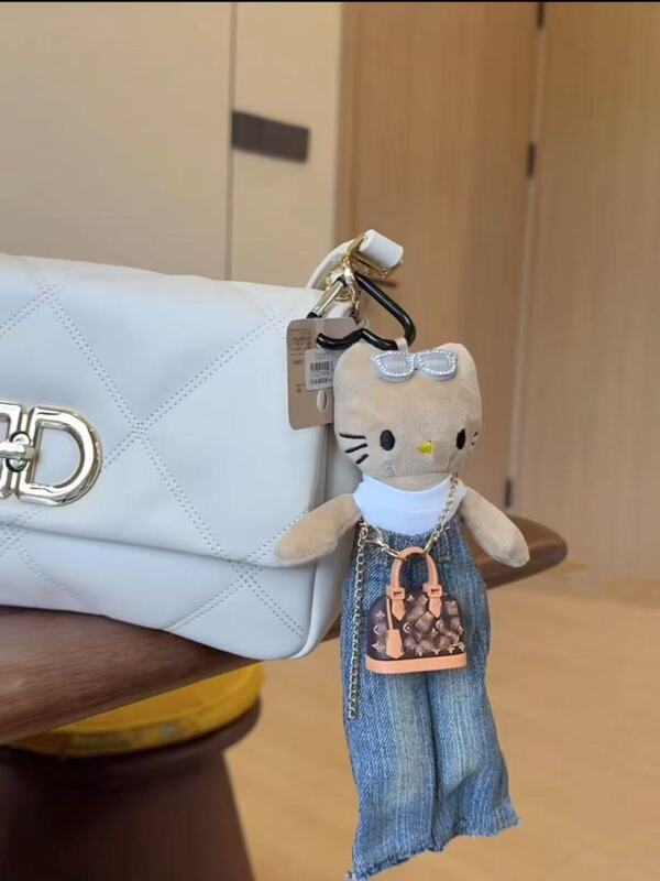 可爱长腿猫挂件kitty包包挂件毛绒玩偶公仔书包kt挂饰女生可爱饰|undefined