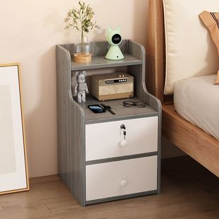 [2300+ Person in One Week] Bedside Table Bedroom Home with Lock Storage Simple Modern Simple Storage