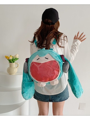 Cross-border wholesale women's plush Hatsune tote bag with crossbody strap, tutoring-style bag, and adorable Cinnamoroll-inspired Instagram-worthy hand-carrying backpack
