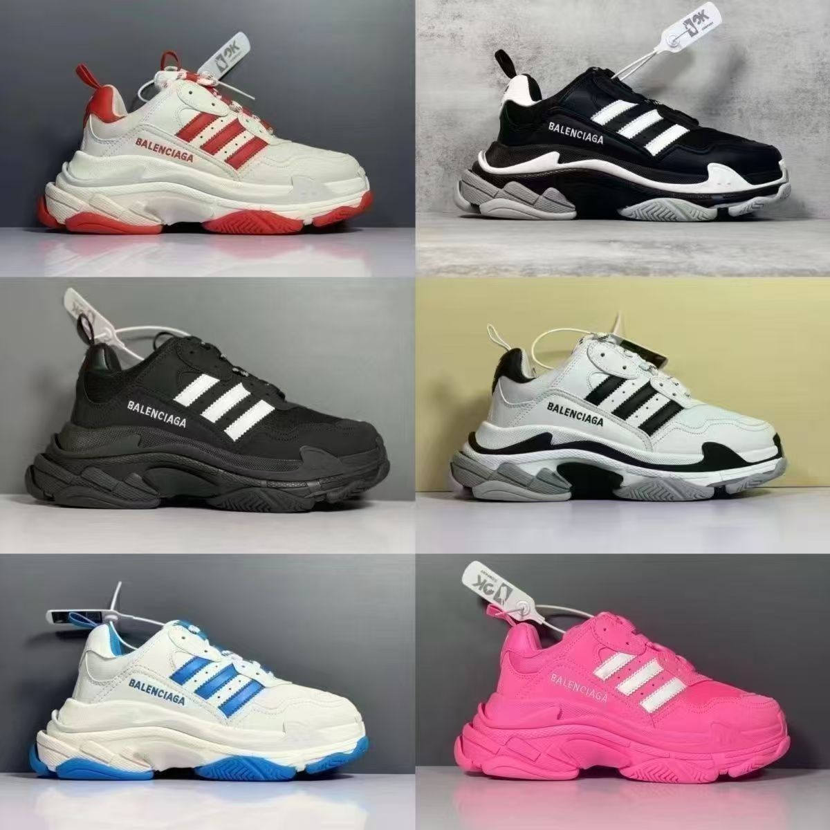 Direct cross-border supply of Paris first-generation co-branded chunky sneakers with thick soles, height-increasing, retro, trendy, fashionable, casual unisex sneakers