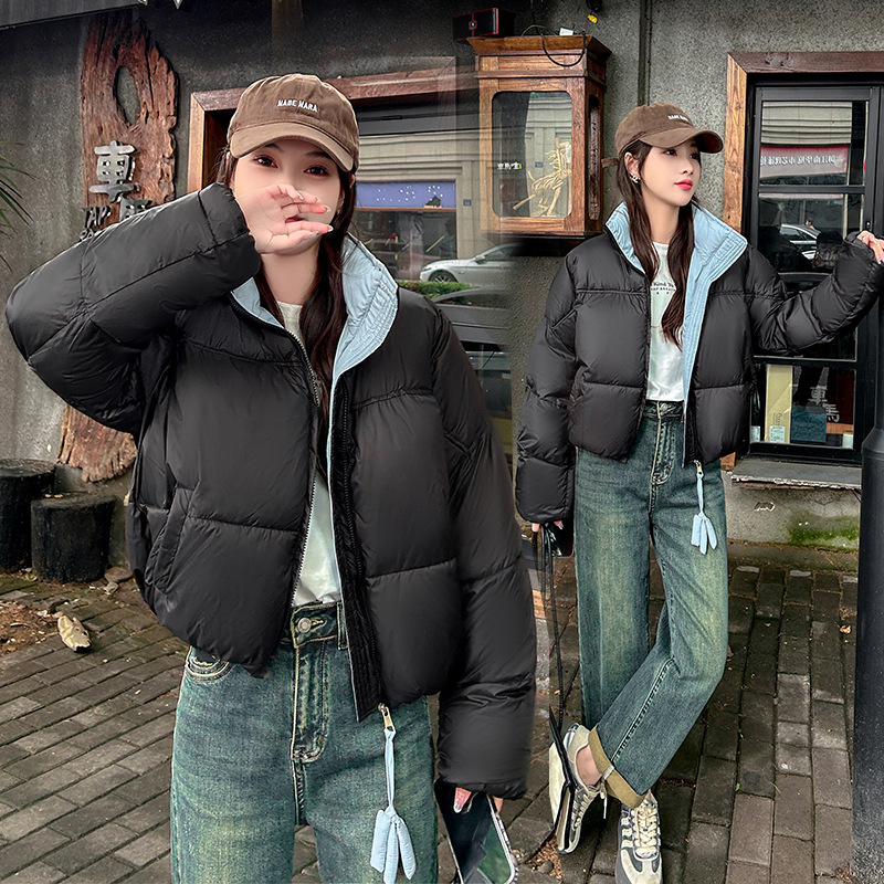 Invierno pluma ropa de algodón mujer 2025 invierno nuevo estilo coreano suelto ropa de pan estudiantil chaqueta de algodón corta abrigo image 6