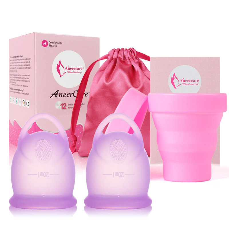 Foreign trade Amazon silicone menstrual cup set instead of sanitary napkin tampon gift box cloth bag packaging Foreign trade Amazon silicone menstrual cup set instead of sanitary napkin tampon gift box cloth bag packaging