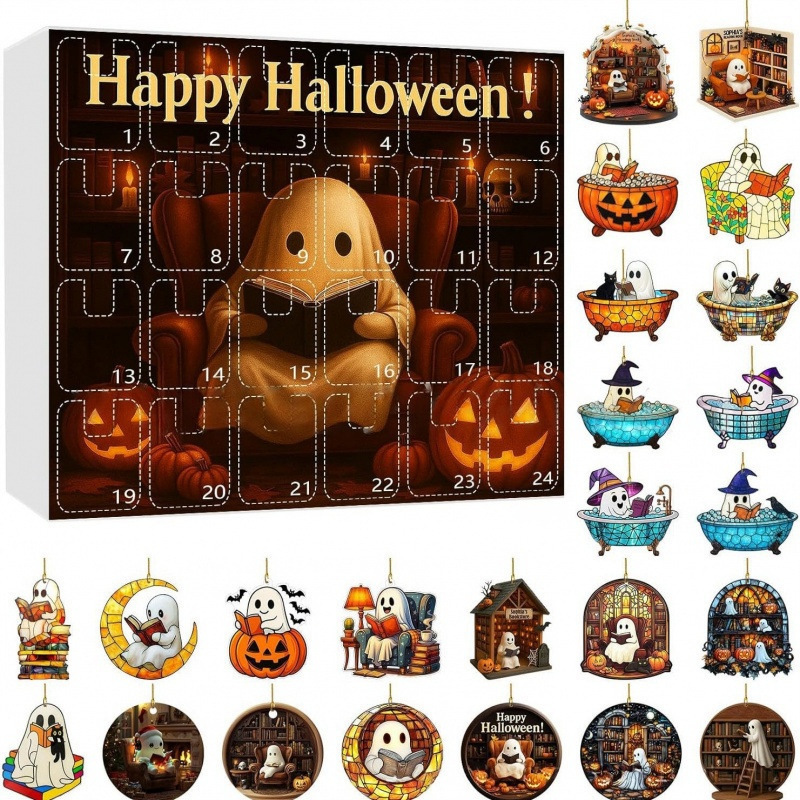 Halloween Countdown Calendar万圣节倒计时日历 2025-24 PCS|undefined